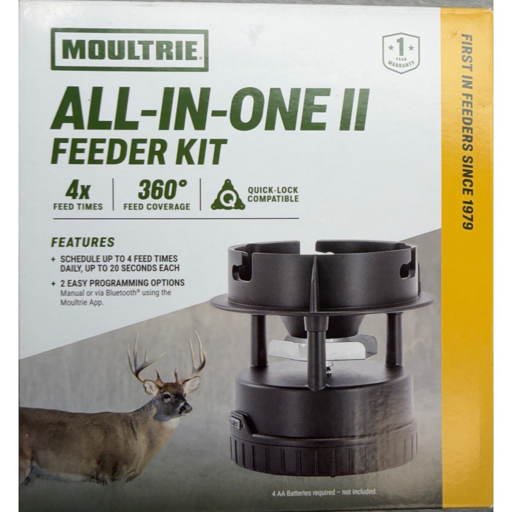 Moultrie All-In-One II Feeder Kit Bluetooth Digital Timer MFG-15096 Quick-Lock